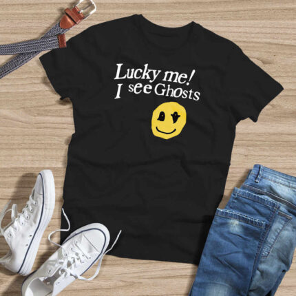 Lucky Me I See Ghosts T-shirt Jesus Is King Black T-shirt