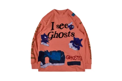 Lucky Me Kids See Ghosts Loog Sleeves Red T-shirt